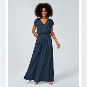 Halara Navy Blue Wide-Leg Jumpsuit – Medium Petite